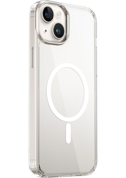 iPhone 15 Uyumlu Kılıf Wiwu Magnetic Crystal Sert Pc Kapak Şeffaf
