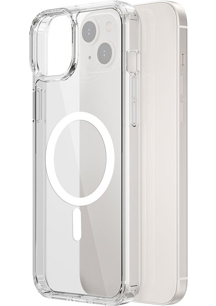iPhone 15 Uyumlu Kılıf Wiwu Magnetic Crystal Sert Pc Kapak Şeffaf