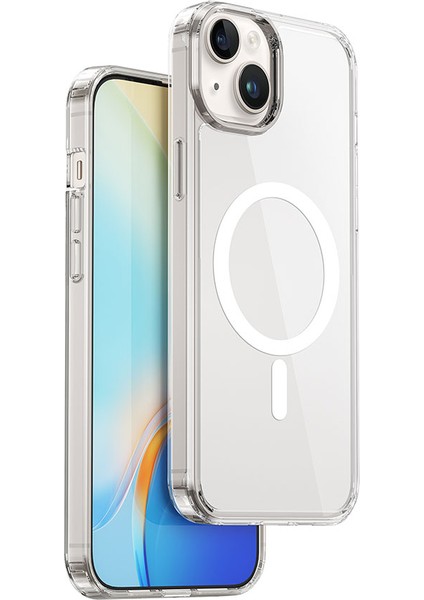 iPhone 15 Uyumlu Kılıf Wiwu Magnetic Crystal Sert Pc Kapak Şeffaf