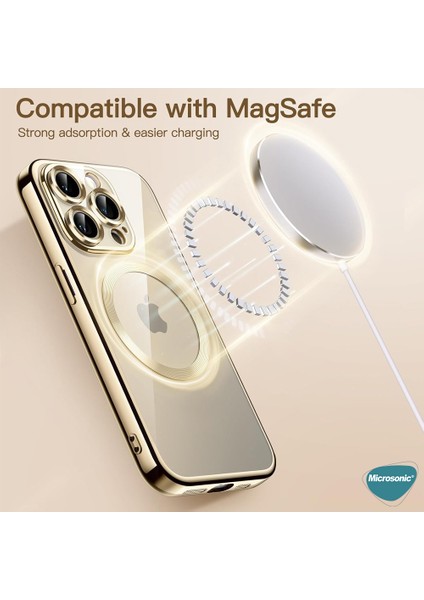 Apple iPhone 15 Pro Max Kılıf Magsafe Luxury Electroplate Mor