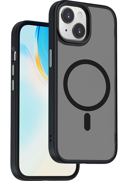 iPhone 15 Plus Uyumlu Kılıf Wiwu FGG-011 Magsafe Şarj Özellikli Kamera Korumalı Kapak Siyah