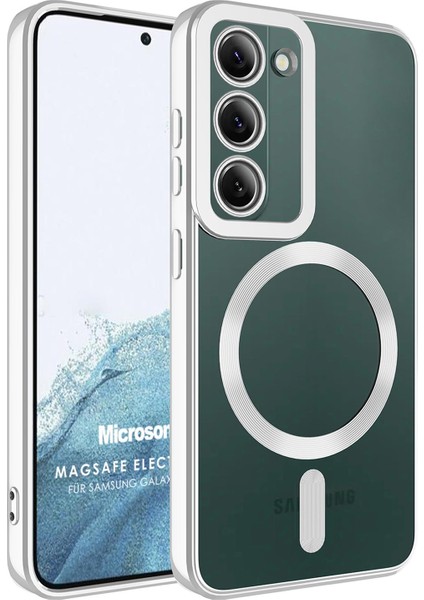 Samsung Galaxy S23 Kılıf Magsafe Luxury Electroplate Gümüş