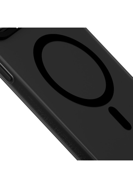 iPhone 14 Uyumlu Kılıf Magsafe Şarj Özellikli Youngkit Hidden Sand Serisi Kapak Siyah
