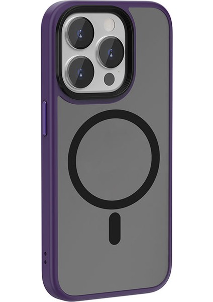 iPhone 15 Pro Max Uyumlu Kılıf Wiwu FGG-011 Magsafe Şarj Özellikli Kamera Korumalı Kapak Mor
