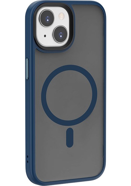 iPhone 15 Plus Uyumlu Kılıf Wiwu FGG-011 Magsafe Şarj Özellikli Kamera Korumalı Kapak Mavi