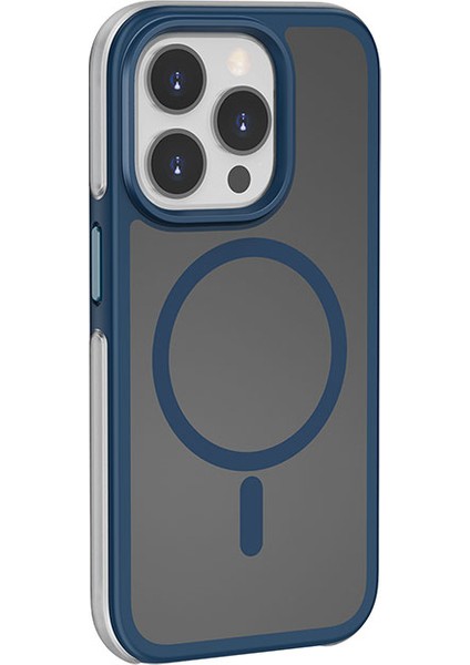 iPhone 15 Pro Uyumlu Kılıf Wiwu ZKK-012 Magsafe Şarj Özellikli Air Cushion Kapak Mavi