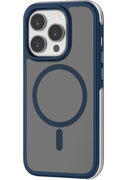 iPhone 15 Pro Uyumlu Kılıf Wiwu ZKK-012 Magsafe Şarj Özellikli Air Cushion Kapak Mavi