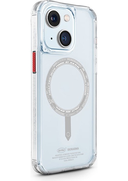 iPhone 15 Uyumlu Kılıf Skinarma Şeffaf Airbag Tasarımlı Magsafe Şarj Özellikli Saido Kapak Şeffaf