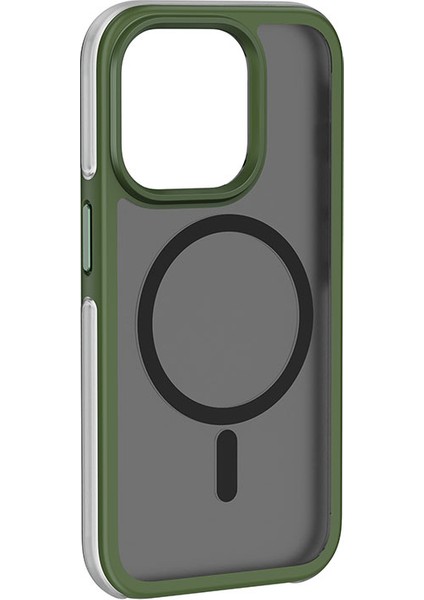 iPhone 15 Pro Uyumlu Kılıf Wiwu ZKK-012 Magsafe Şarj Özellikli Air Cushion Kapak Yeşil