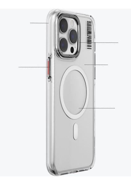 iPhone 14 Pro Uyumlu Kılıf Magsafe Şarj Özellikli Şeffaf Youngkit Crystal Shield Serisi Kapak Şeffaf