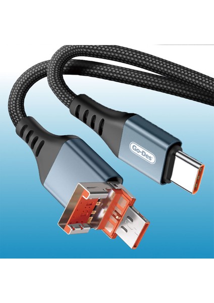Type-C To Type-C ve Usb-A To Type-C Kablo 1.2m Go Des GD-UC593 Biyonik Terminal Tasarım PD65W