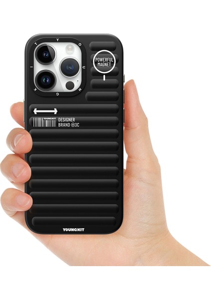 iPhone 14 Pro Uyumlu Kılıf Mat Renkli Tasarım Youngkit Original Serisi Kapak Siyah