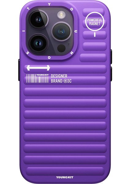 iPhone 14 Pro Max Uyumlu Kılıf Mat Renkli Tasarım Youngkit Original Serisi Kapak Mor