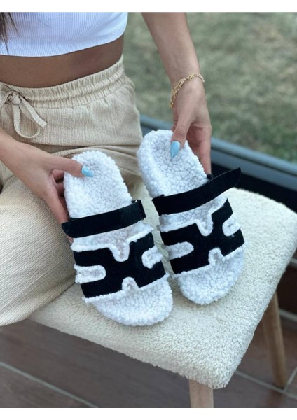 Yula Fashion Shoes Teddy Siyah Tüylü Ev Terliği