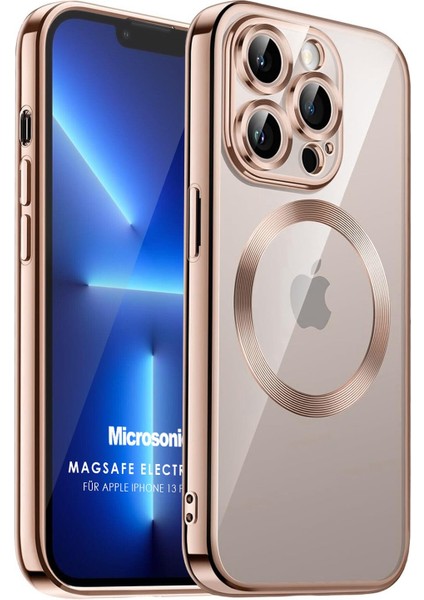 Apple iPhone 13 Pro Max Kılıf Magsafe Luxury Electroplate Rose Gold