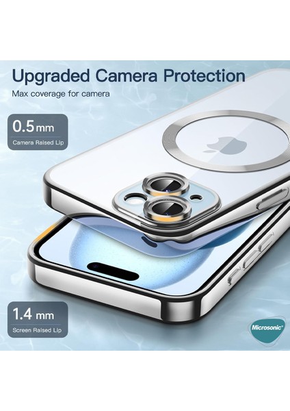 Apple iPhone 12 Pro Max Kılıf Magsafe Luxury Electroplate Gümüş