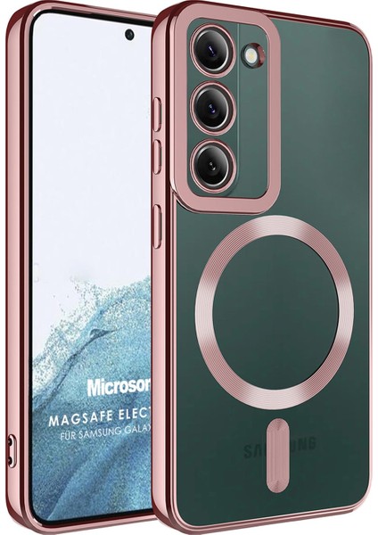 Samsung Galaxy S23 Kılıf Magsafe Luxury Electroplate Rose Gold