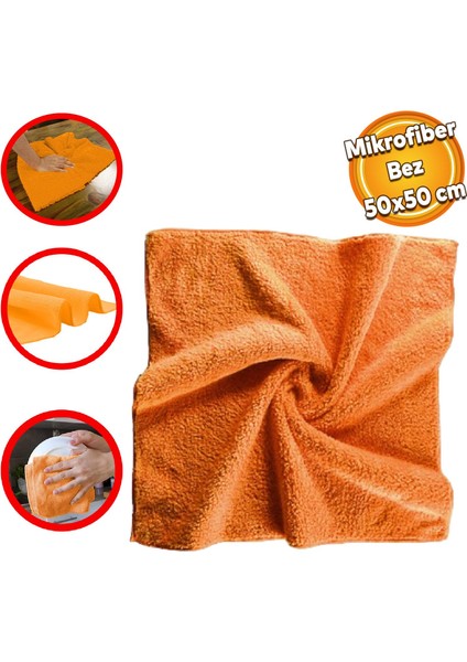 Automix Araba Araç Otomobil Otoiç Dış Ofis Ev Zemin Parke Kurulama Temizleme Mikrofiber Bez 50X50