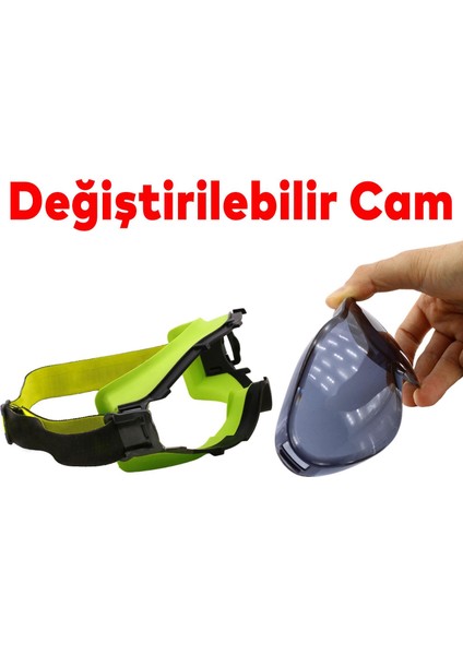 Kayak Gözlüğü Değiştirebilir Camlı Antifog Güneş Kar Gözlük Füme Snowboard Glasses Gözlük