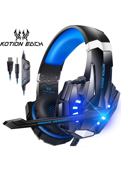 Kotion Each Kotıon Her Oyun Kulaklığı Casque Derin Bas Stereo Oyun Kulaklık Mikrofon ile Ps4 Dizüstü Pc Gamer Için LED Işık (Yurt Dışından)