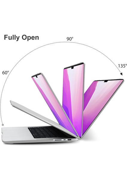 Yeni MacBook Pro 16 Inç Kılıf 2023 2022 2021 M2 A2780 M1 A2485 Pro Max ile Uyumlu, Touch Id'li Mac Pro 16 Için Klavye Kapaklı Sert Kılıf, Frost Clear, T16X-CL+1 (Yurt Dışından)