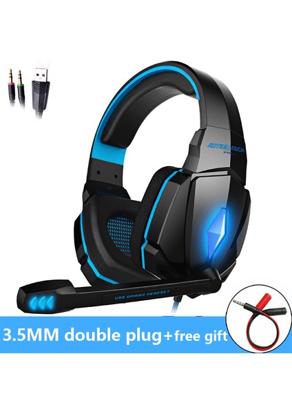 Kotion Each Kotıon Her Oyun Kulaklıkları, Derin Bas Stereo Kulaklık, Kablolu Arkadan Aydınlatmalı, Oyuncu Pc Dizüstü Ps4 Için Mikrofonlu Casque (Yurt Dışından)