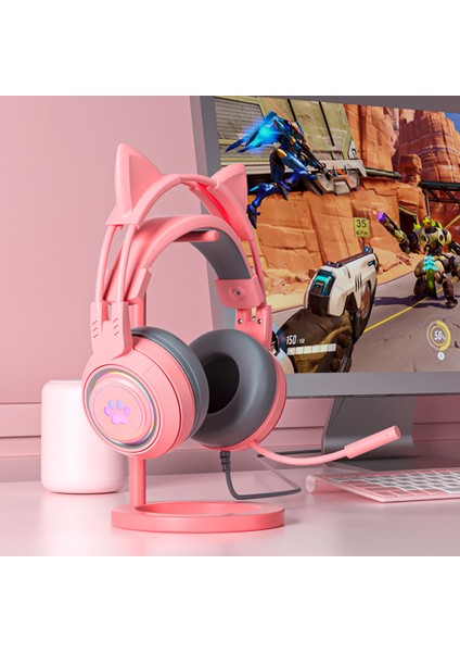Geyik Kedi Kulak Oyun Kulaklığı Pc Bilgisayar Oyun Kulaklığı Mikrofon ile Gürültü Engelleme Kablolu USB 3.5mm Fiş Ps4/xbox One (Yurt Dışından) modelleri