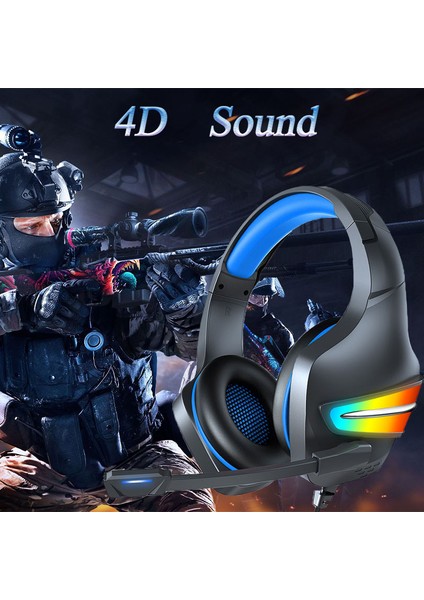 J6 Oyun Stereo Surround Ses Kulaklığı, Işaretli Rgb Işıklı Kafa Bandı ile Hat Içi Kontrol Oyun Bilgisayarı Kulaklığı (Yurt Dışından) indirimleri