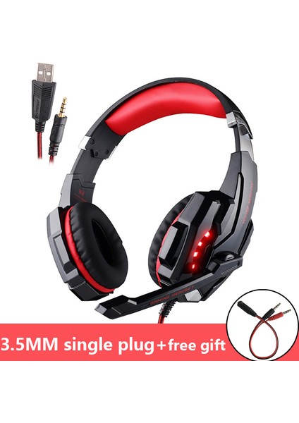 Kotion Each Kotıon Her Oyun Kulaklıkları, Derin Bas Stereo Kulaklık, Kablolu Arkadan Aydınlatmalı, Oyuncu Pc Dizüstü Ps4 Için Mikrofonlu Casque (Yurt Dışından)