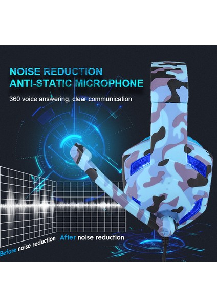 LED Kamuflaj Oyun Kulaklığı Mikrofon ile Ağır Stereo Bas Profesyonel Oyun Bilgisayarı Ps4 Xbox One Için Kablolu Kulaklık (Yurt Dışından) modelleri