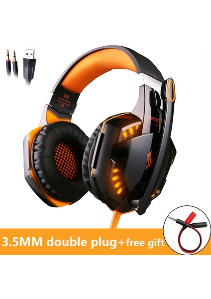 Kotion Each Kotıon Her Oyun Kulaklıkları, Derin Bas Stereo Kulaklık, Kablolu Arkadan Aydınlatmalı, Oyuncu Pc Dizüstü Ps4 Için Mikrofonlu Casque (Yurt Dışından)