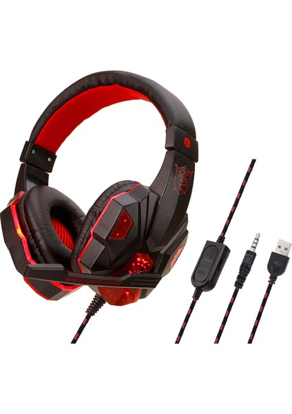 LED Işık Kablolu Oyun Mikrofonlu Kulaklıklar Gürültü Önleyici Oyun Kulaklığı Pc Bilgisayar Dizüstü Ps4 Ps5 Xbox (Yurt Dışından)