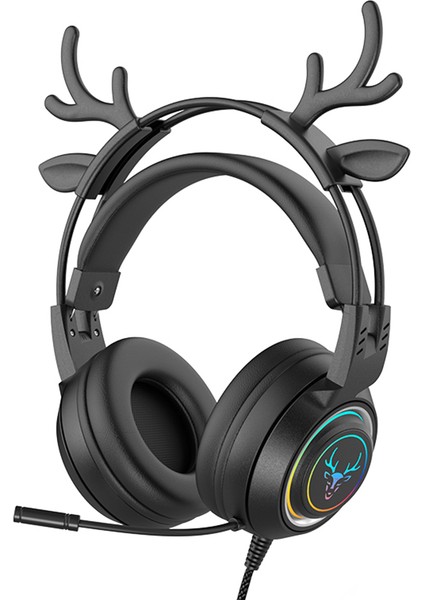 Çocuklar Yetişkinler Için Ayrılabilir Geyik Kulakları 3D Surround Ses Rgb Arkadan Aydınlatmalı Kablolu Oyun Kulaklığı Sevimli Hediye Evrensel Pc Kız Için (Yurt Dışından) fiyatları