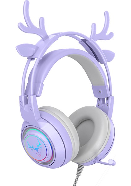 Çocuklar Yetişkinler Için Ayrılabilir Geyik Kulakları 3D Surround Ses Rgb Arkadan Aydınlatmalı Kablolu Oyun Kulaklığı Sevimli Hediye Evrensel Pc Kız Için (Yurt Dışından) indirimleri