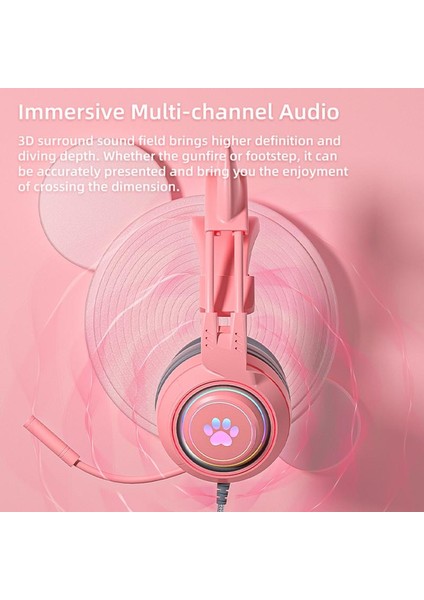 Ps-5 Için Mikrofonlu Kulaklık Hifi Stereo Bas Kedi Kulaklar Kulaklık Gamer Girls Rgb Siyah Pembe Kask Pc Dizüstü Telefon X-Box (Yurt Dışından) indirimleri