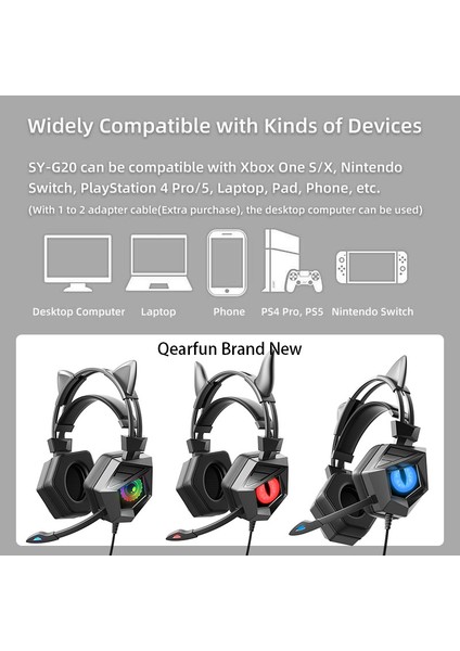 9d Stereo Kablolu Kulaklık, Mikrofonlu, Siyah Kedi Kulaklık Pc Gamer Girls Devil Boys Süper Bas Dizüstü Bilgisayar Ps4 Windows Xp/7/8/9/10 (Yurt Dışından) indirimleri