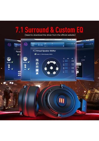 Eksa Gaming Headset Gamer Kablolu 3,5 mm Stereo/ USB 7.1 Çevresel Oyun Kulaklıkları Pc/ps4/ps5/xbox Için Gürültü Önleyici Mikrofonlu (Yurt Dışından) fiyatları