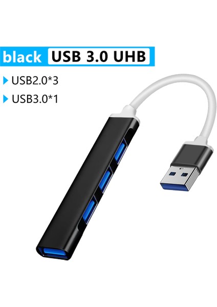 USB 3.0/2.0 Type-C 3.1 4 Port USB Hub Çoklu Otg Yüksek Hızlı 5 Gbps Macbook Pc Bilgisayar Telefonu Cep U Disk Fare Klavye (Yurt Dışından)