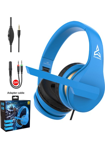 Katlanabilir V6 Stero Oyun Kulaklık Nintendo Anahtarı Için Mikrofon ile 3.5 mm Kablolu Oyun Kulaklığı Ps4 Pc Için (Yurt Dışından)