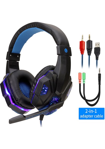 Profesyonel LED Işık Kablolu Oyun Kulaklıkları Bilgisayar Için Mikrofon ile Ps4 Ps5 Xbox Bas Stereo Pc Oyun Kulaklığı Hediyeler (Yurt Dışından)