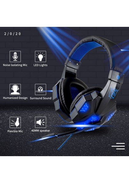 Profesyonel LED Işık Kablolu Oyun Kulaklıkları Bilgisayar Için Mikrofon ile Ps4 Ps5 Xbox Bas Stereo Pc Oyun Kulaklığı Hediyeler (Yurt Dışından)