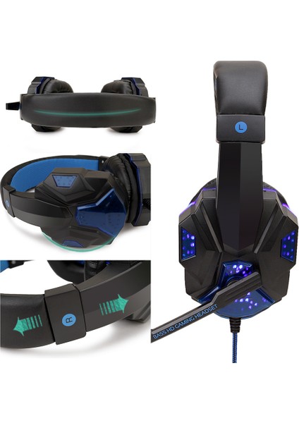Profesyonel LED Işık Kablolu Oyun Kulaklıkları Bilgisayar Için Mikrofon ile Ps4 Ps5 Xbox Bas Stereo Pc Oyun Kulaklığı Hediyeler (Yurt Dışından)