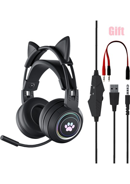 Nachtstern Mor Kızlar Kablolu Mikrofonlu Kulaklık Rgb Gürültü Azaltılmış Stereo Pc Kulaklık Kask Oyun Için Ps4 Xbox Tablet Kız Hediye (Yurt Dışından)