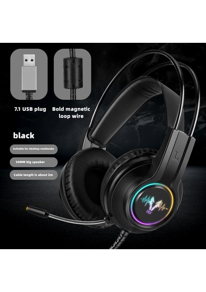 7.1 Ses Efekti Oyun Kulaklıkları 7 Renkli LED Glow Oyuncular Kablolu Kulaklık Surround Stereo Rgb Ps4 Bilgisayar Için Mic ile Kulaklık (Yurt Dışından)