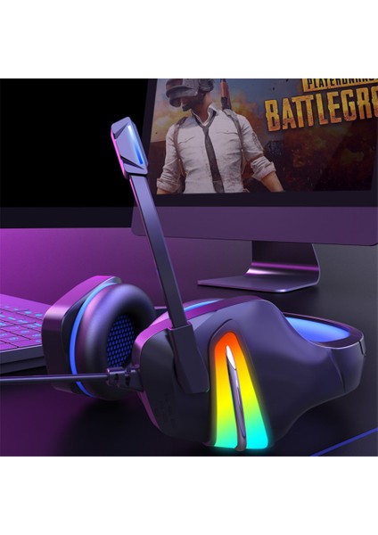 Profesyonel Rgb Oyun Kulaklığı LED Işık Oyun Kulaklıkları Bilgisayar Için Mikrofon ile Ps4/ps5 Için Xbox Gürültü Önleyici (Yurt Dışından)