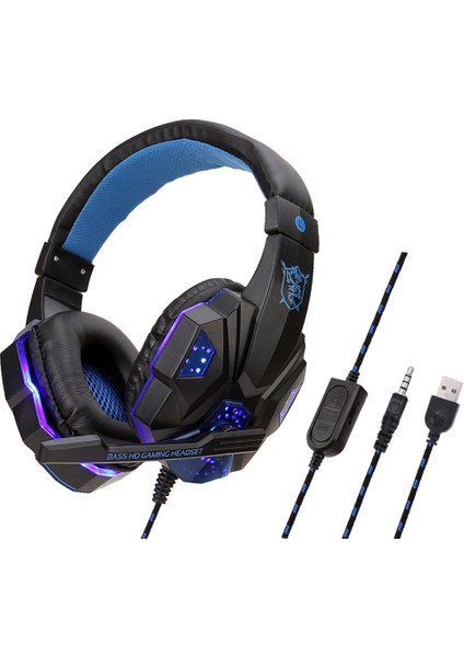 LED Işık Kablolu Oyun Mikrofonlu Kulaklıklar Gürültü Önleyici Oyun Kulaklığı Pc Bilgisayar Dizüstü Ps4 Ps5 Xbox (Yurt Dışından)