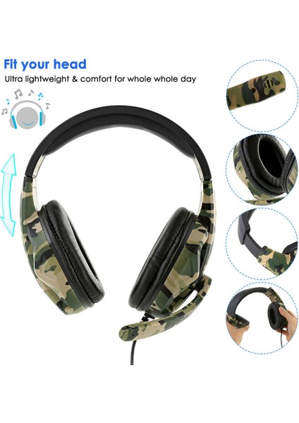 Rlovs Kablolu Oyun Kulaklıkları Bilgisayar Için Mikrofon ile Ps4 Ps5 Xbox Bas Stereo Pc Yüksek Ses Kalitesi Kablolu Kulaklık Hediyeler (Yurt Dışından)