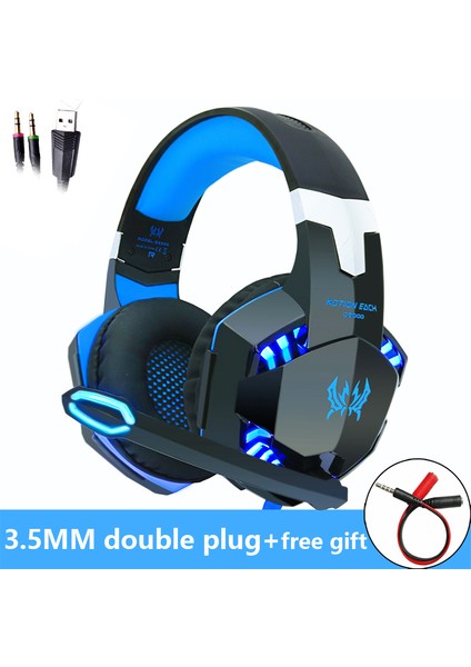 Kotion Each Kotıon Her Oyun Kulaklıkları, Derin Bas Stereo Kulaklık, Kablolu Arkadan Aydınlatmalı, Oyuncu Pc Dizüstü Ps4 Için Mikrofonlu Casque (Yurt Dışından)