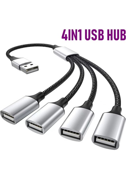 USB Tip C Hub Uzantıları 4 Port USB Kablo Ayırıcı Otg Yüksek Hızlı Aktarım Adaptörü Pc Dizüstü Macbook Pro Için Taşınabilir Dönüştürücü (Yurt Dışından)