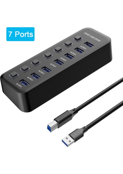 USB 3.0 Hub 4 Bağlantı Noktası 7 Bağlantı Noktası USB 3.0 Veri Bağlantı Noktası Adaptörü 5 Gbps Yüksek Hızlı Bireysel Açma/kapama Anahtarı Ayırıcı USB Uzantısı (Yurt Dışından)